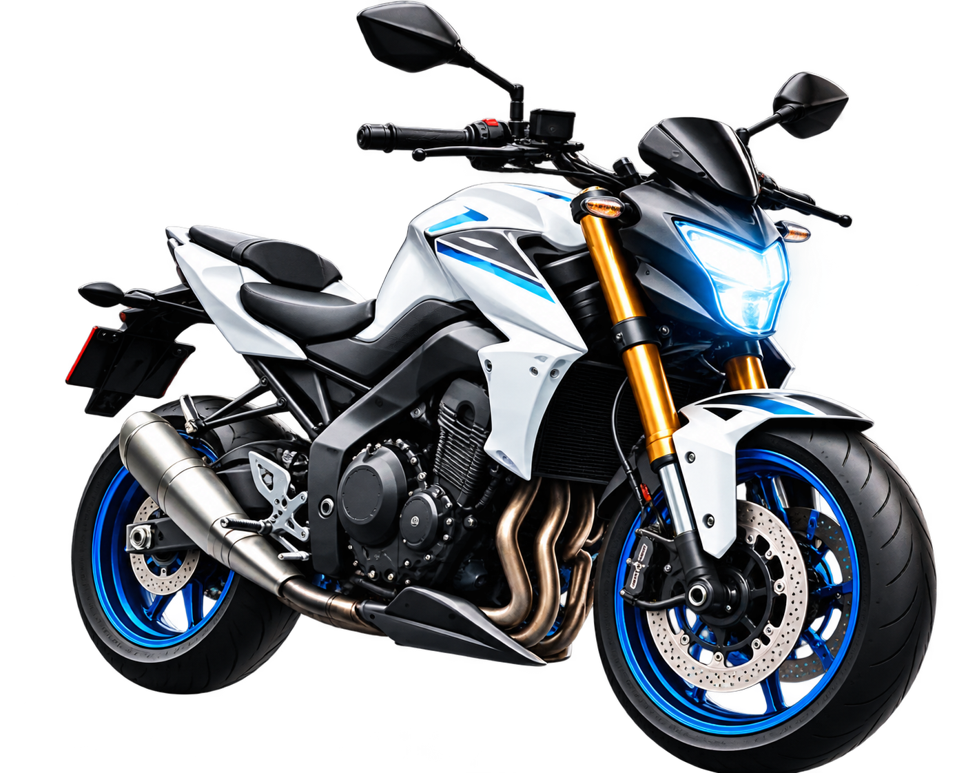 Moto branca em destaque